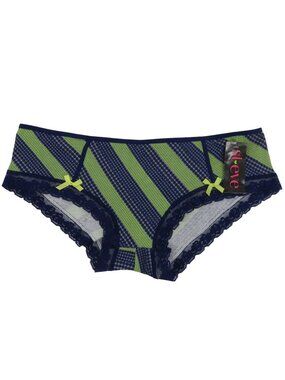 St Eve Women Large Hipster Panty Blue Green Polka Dot Dotted Stripe Lace NEW